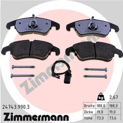 Otto Zimmermann 24743.990.3 Brake Pad Set, disc brake 247439903