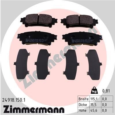 Otto Zimmermann 24918.150.1 Brake Pad Set, disc brake 249181501