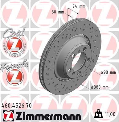 Otto Zimmermann 460.4526.70 Disc brake rear left ventilated 460452670