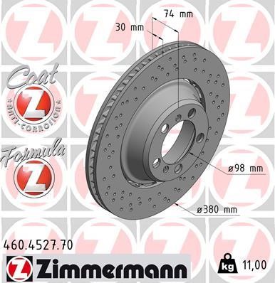 Otto Zimmermann 460.4527.70 Disc brake rear left ventilated 460452770