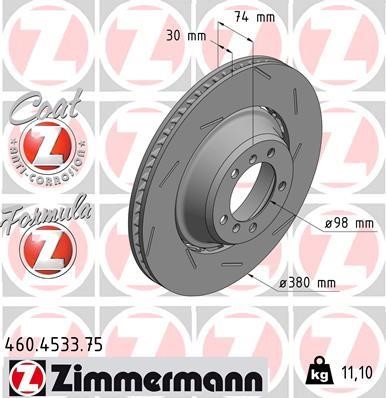 Otto Zimmermann 460.4533.75 Disc brake rear left ventilated 460453375