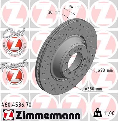 Otto Zimmermann 460.4536.70 Disc brake rear left ventilated 460453670