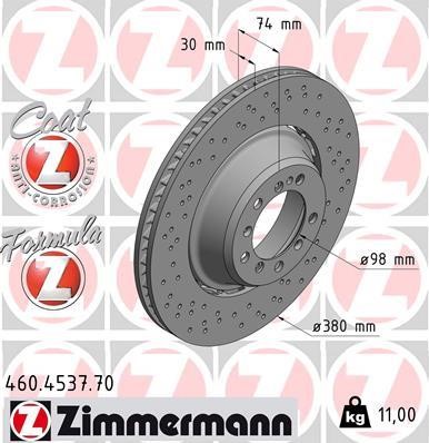 Otto Zimmermann 460.4537.70 Disc brake rear left ventilated 460453770