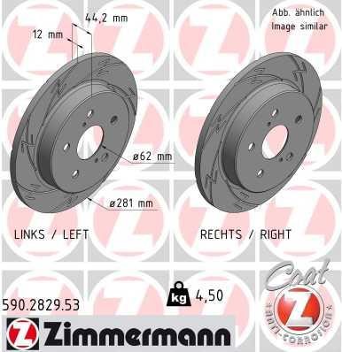 Otto Zimmermann 590.2829.53 Rear brake disc, non-ventilated 590282953