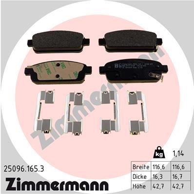 Otto Zimmermann 25096.165.3 Brake Pad Set, disc brake 250961653