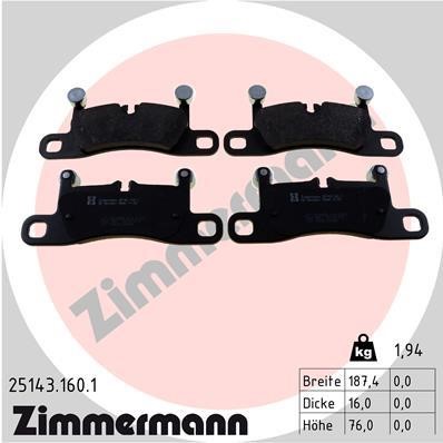 Otto Zimmermann 25143.160.1 Brake Pad Set, disc brake 251431601