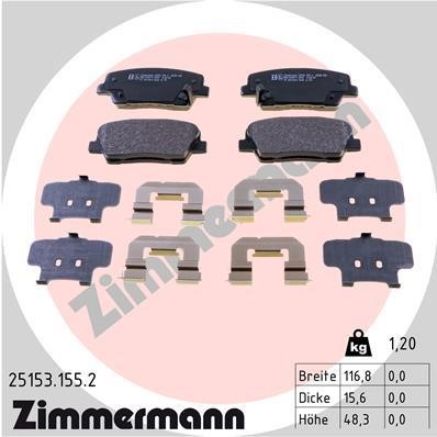 Otto Zimmermann 25153.155.2 Brake Pad Set, disc brake 251531552