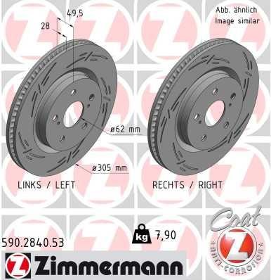 Otto Zimmermann 590.2840.53 Front brake disc ventilated 590284053