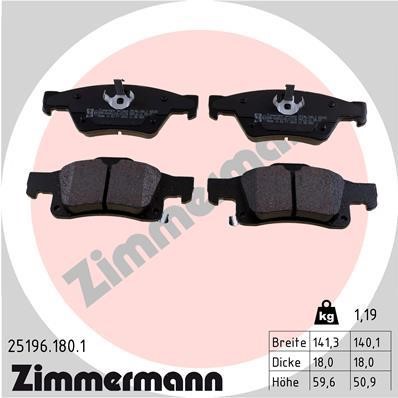Otto Zimmermann 25196.180.1 Brake Pad Set, disc brake 251961801
