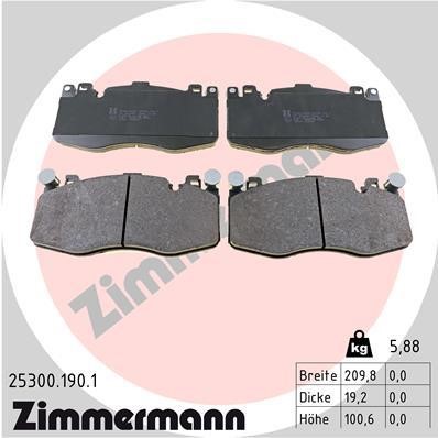 Otto Zimmermann 25300.190.1 Brake Pad Set, disc brake 253001901