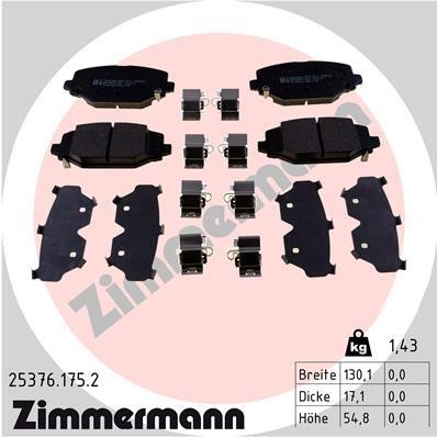 Otto Zimmermann 25376.175.2 Brake Pad Set, disc brake 253761752