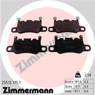 Otto Zimmermann 25512.175.1 Brake Pad Set, disc brake 255121751