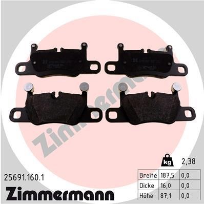Otto Zimmermann 25691.160.1 Brake Pad Set, disc brake 256911601