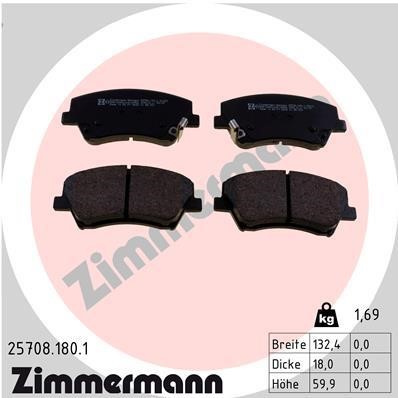 Otto Zimmermann 25708.180.1 Brake Pad Set, disc brake 257081801
