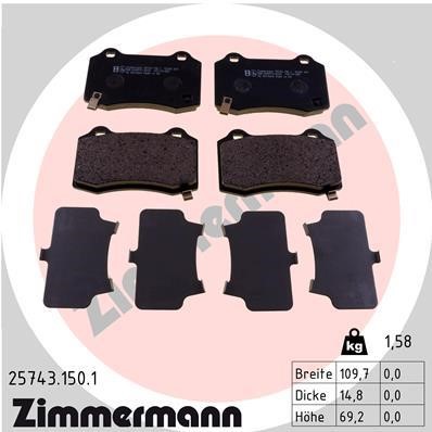 Otto Zimmermann 25743.150.1 Brake Pad Set, disc brake 257431501