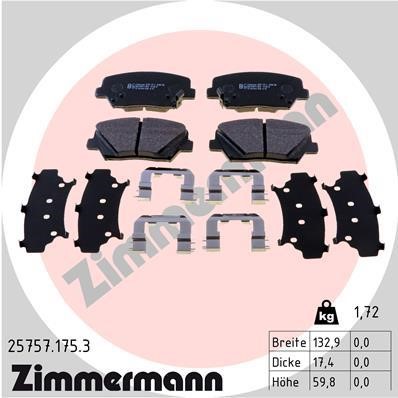 Otto Zimmermann 25757.175.3 Brake Pad Set, disc brake 257571753