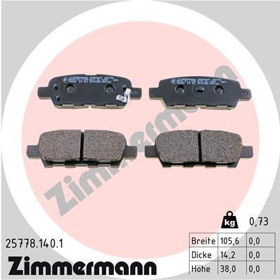 Otto Zimmermann 25778.140.1 Brake Pad Set, disc brake 257781401