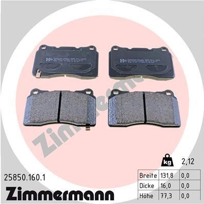 Otto Zimmermann 25850.160.1 Brake Pad Set, disc brake 258501601