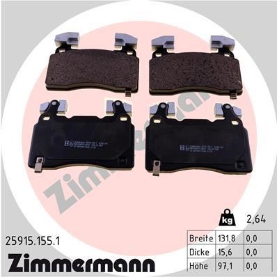 Otto Zimmermann 25915.155.1 Brake Pad Set, disc brake 259151551