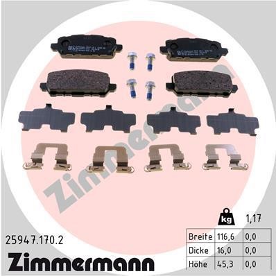 Otto Zimmermann 25947.170.2 Brake Pad Set, disc brake 259471702