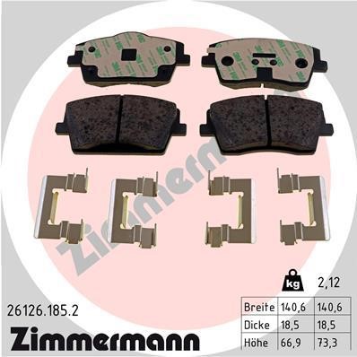 Brake pad Volvo Xc40: 261261852 Otto Zimmermann Brake pad set