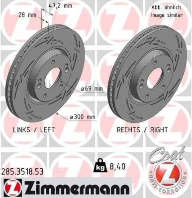 Otto Zimmermann 285.3518.53 Front brake disc ventilated 285351853