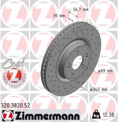 Otto Zimmermann 320.3820.52 Front brake disc ventilated 320382052