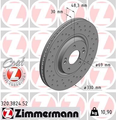 Otto Zimmermann 320.3824.52 Front brake disc ventilated 320382452