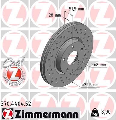 Otto Zimmermann 370.4404.52 Front brake disc ventilated 370440452