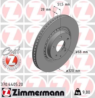 Otto Zimmermann 370.4405.20 Brake disc 370440520