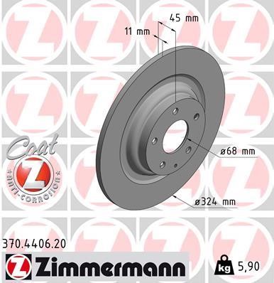 Otto Zimmermann 370.4406.20 Rear brake disc, non-ventilated 370440620