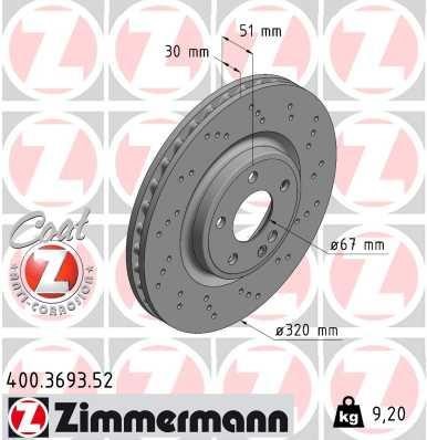 Otto Zimmermann 400.3693.52 Brake disc 400369352