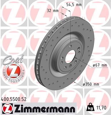Otto Zimmermann 400.5500.52 Front brake disc ventilated 400550052