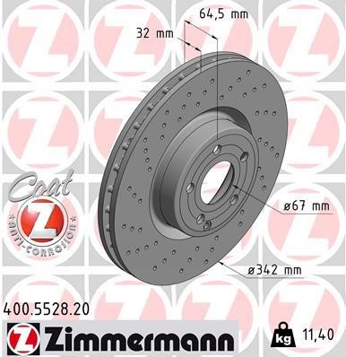 Otto Zimmermann 400.5528.20 Brake disk 400552820