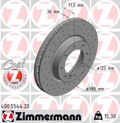 Otto Zimmermann 400.5544.20 Front brake disc ventilated 400554420
