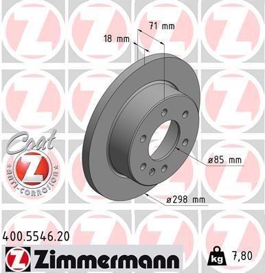 Otto Zimmermann 400.5546.20 Rear brake disc, non-ventilated 400554620