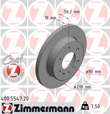 Otto Zimmermann 400.5547.20 Rear brake disc, non-ventilated 400554720
