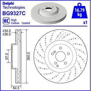 Delphi BG9327C Brake disk BG9327C