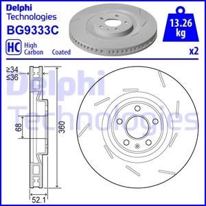 Delphi BG9333C Brake disc BG9333C