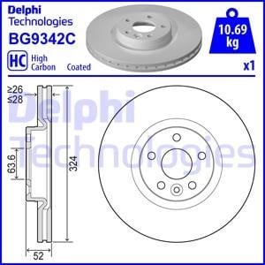 Delphi BG9342C Brake disc BG9342C