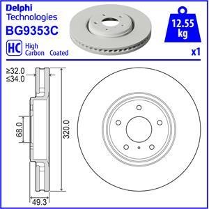 Delphi BG9353C Brake disk BG9353C