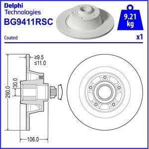 Delphi BG9411RSC Brake disk BG9411RSC