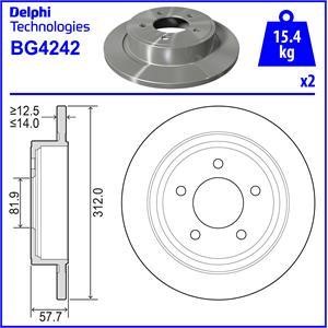 Delphi BG4242 Brake disc BG4242