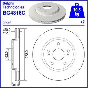 Delphi BG4816C Brake disk BG4816C