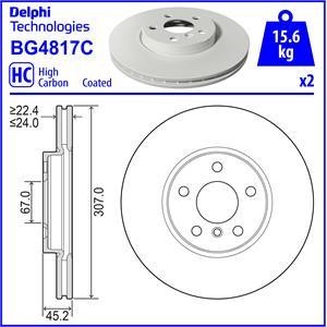 Delphi BG4817C Front brake disc ventilated BG4817C
