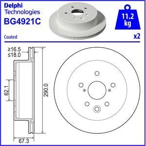 Delphi BG4921C Brake disk BG4921C