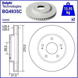 Delphi BG4935C Brake disc BG4935C