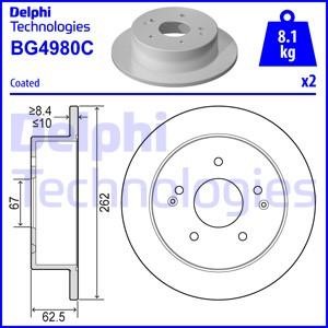 Delphi BG4980C Brake disc BG4980C