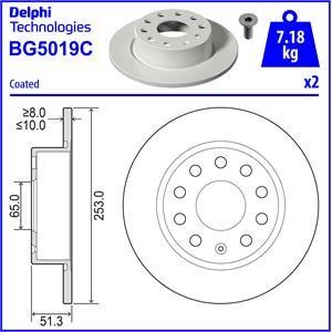 Delphi BG5019C Brake disk BG5019C BG5019C Delphi Brake disk