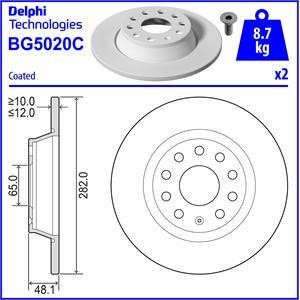 Delphi BG5020C Brake disk BG5020C